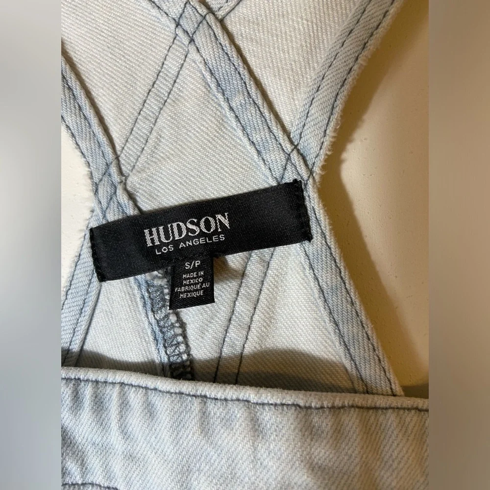 HUDSON WOMEN'S JEAN OVERALLS DENIM In Light Beams Blue sz S